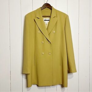 Vintage Votre Nom Yellow Double Breasted 100% Wool Jacket. Size 4.